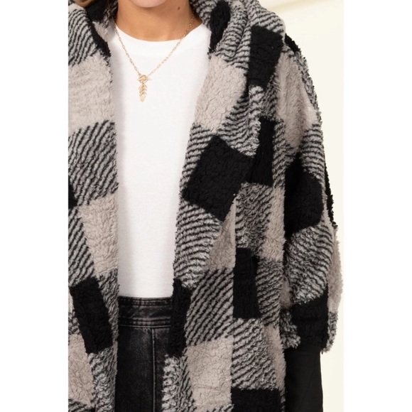 🍁LAST1️⃣🍁New Fall Soft Ultra Comfy Teddy Sherpa Open Cardigan Hooded Coat - Picture 3 of 4